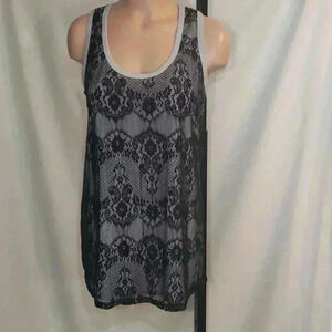 Jean Paul Richard Lace Overlay Racerback Tank